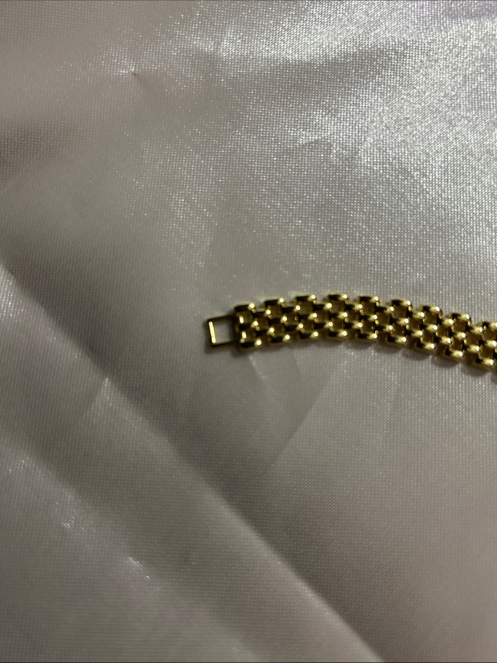 Adina Eden Gold Link Bracelet with Pale Lilac Oval Crystal In a CZ Halo Setting - Picture 6 of 6